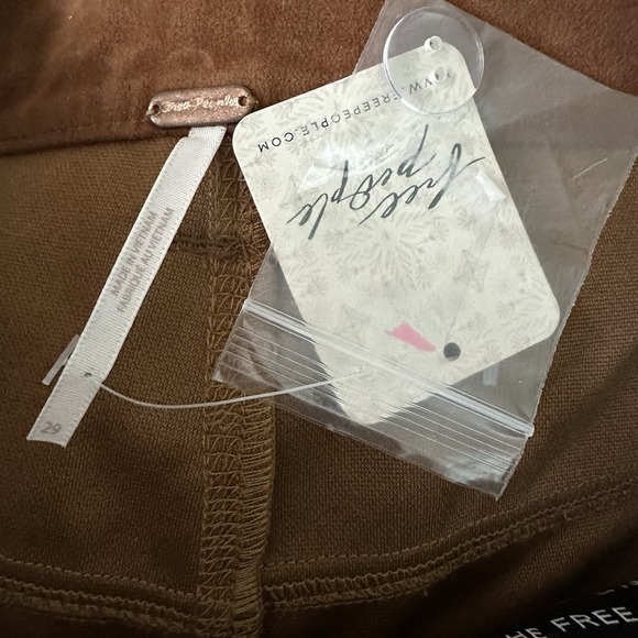 We The Free | Free People Dylan Vegan Suede Long Shorts Caramel Brown Sz 29 NEW - Picture 6 of 8